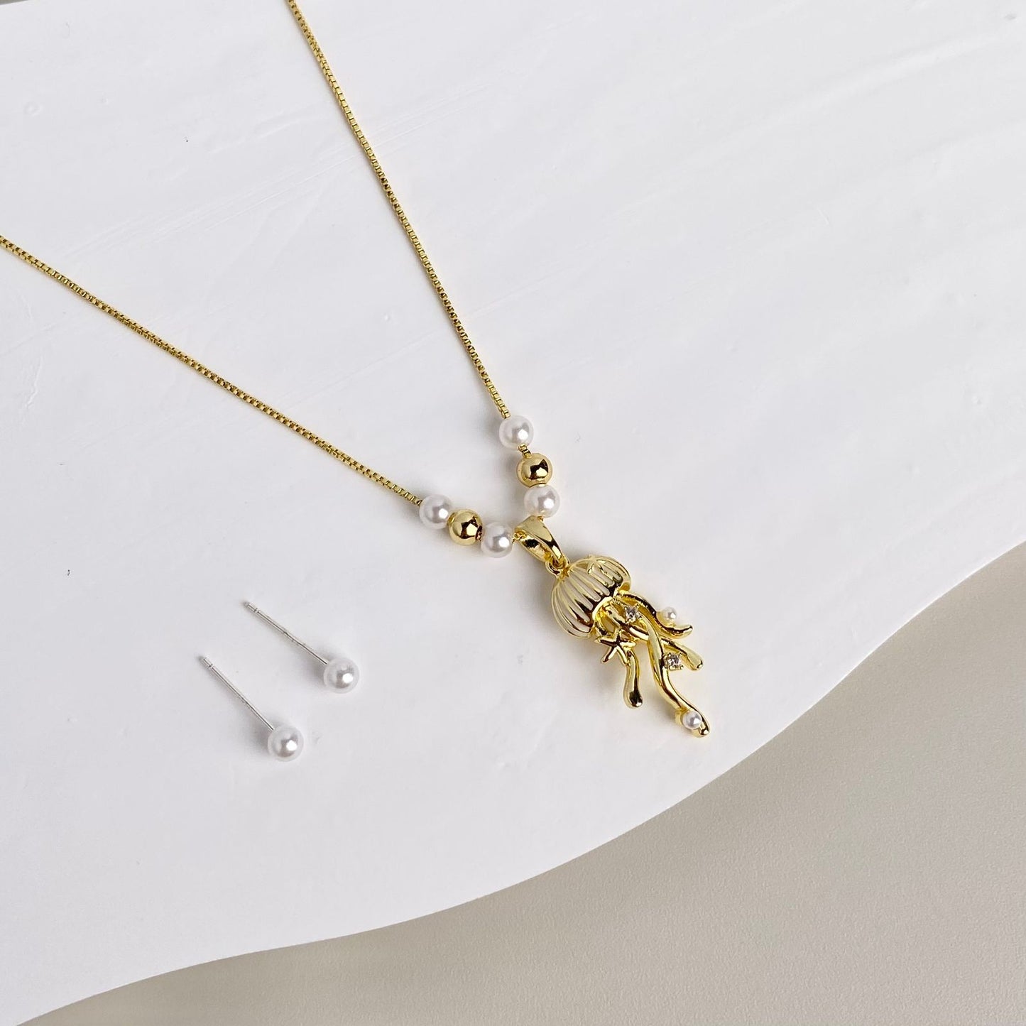 SET PERLA MEDUSA BLANCA