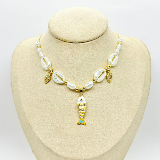 COLLAR MAR PEZ BLANCO GRANDE