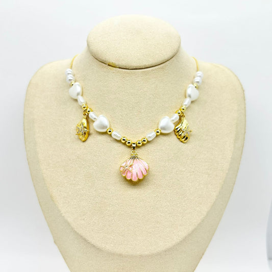 COLLAR MAR CONCHA ROSADO