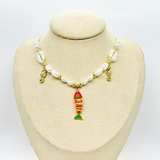 COLLAR MAR PEZ ROJO