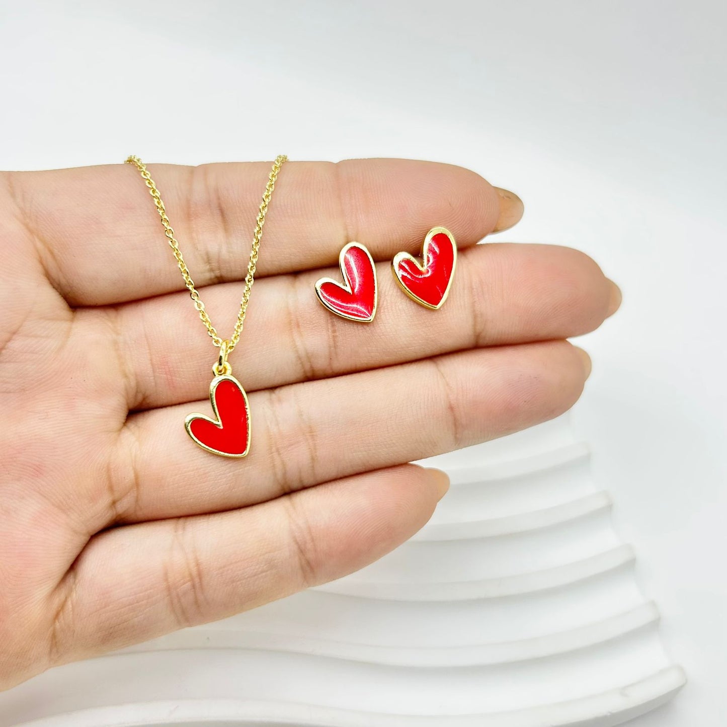 SET DE CORAZON ROJO