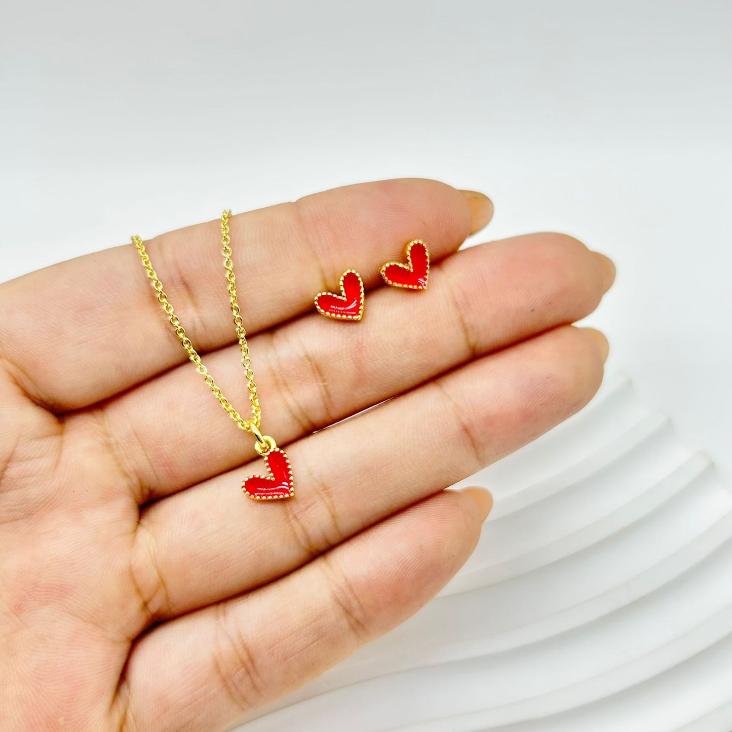 SET DE CORAZON PEQUEÑO ROJO