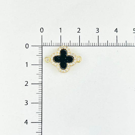DIJE TREBOL PULSERA NEGRO