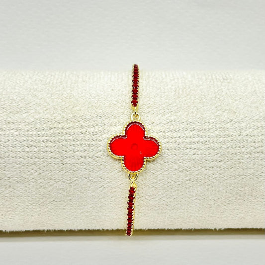 PULSERA TREBOL ROJO