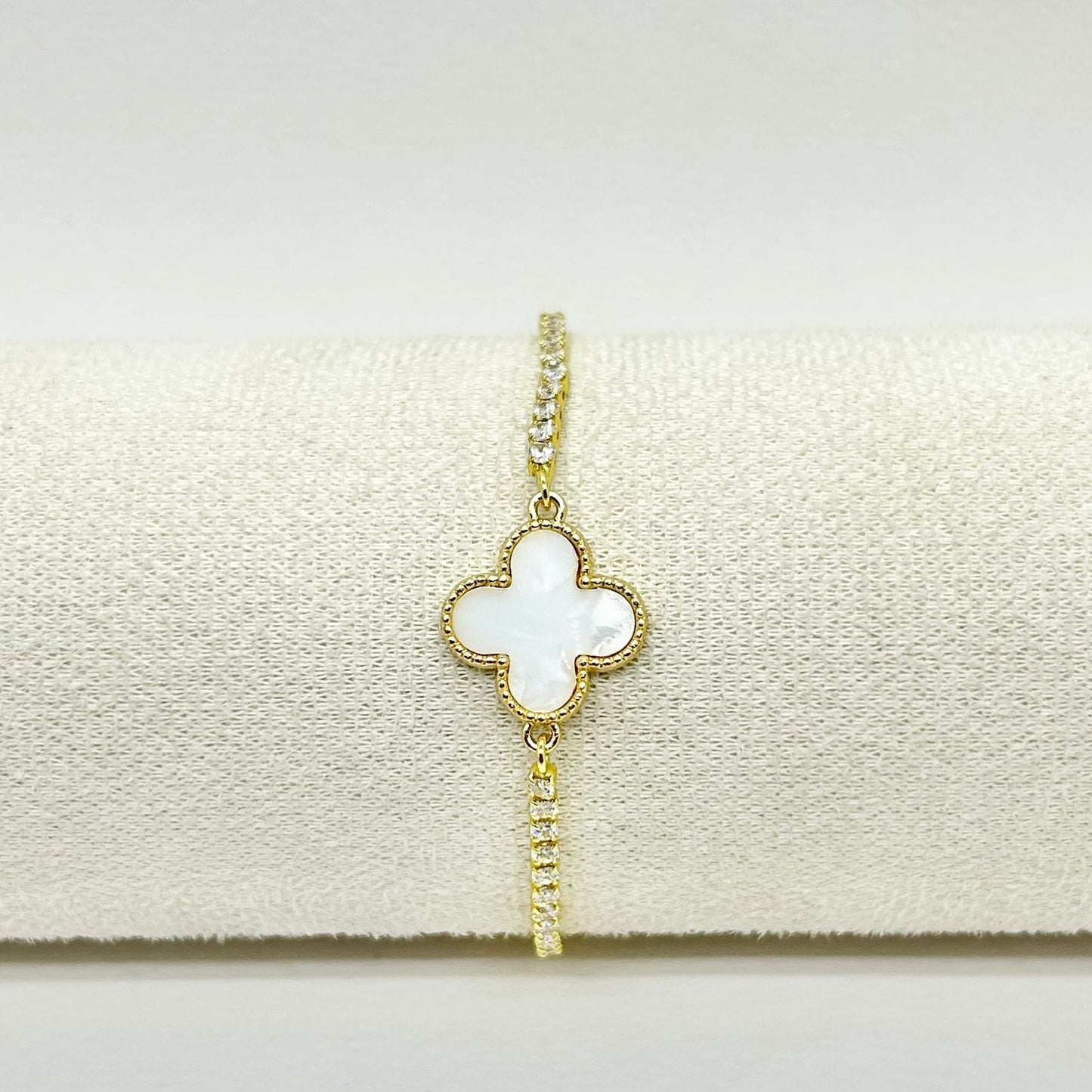 PULSERA TREBOL BLANCO CIRCON