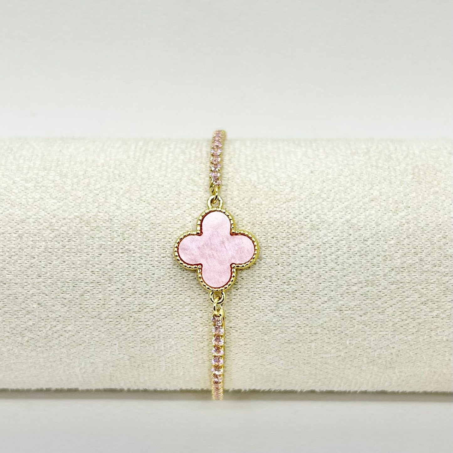 PULSERA TREBOL ROSADO