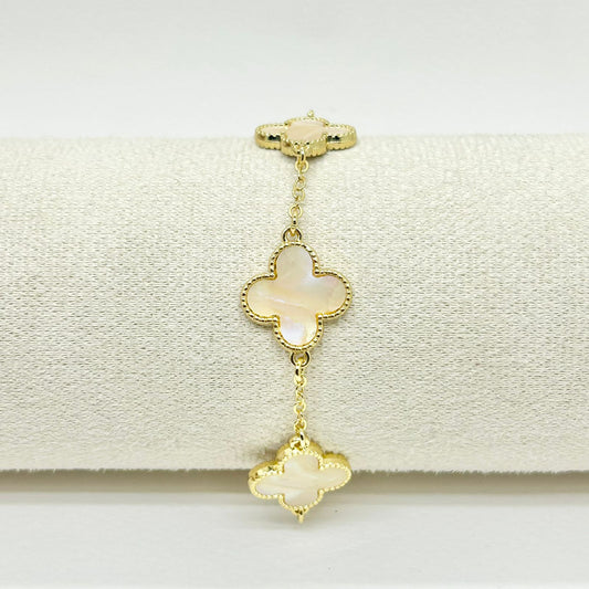 PULSERA TREBOL BEIGE