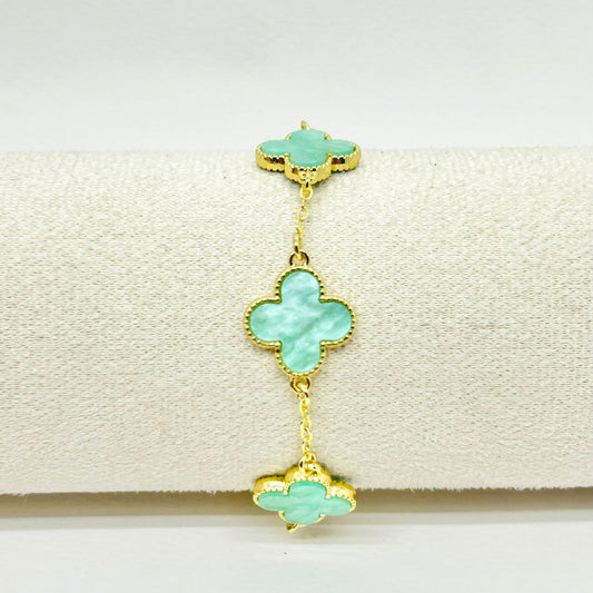 PULSERA TREBOL VERDE MENTA
