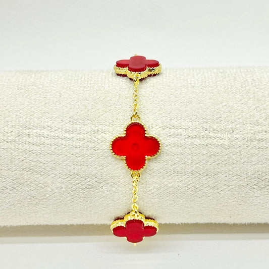 PULSERA TREBOL ROJA