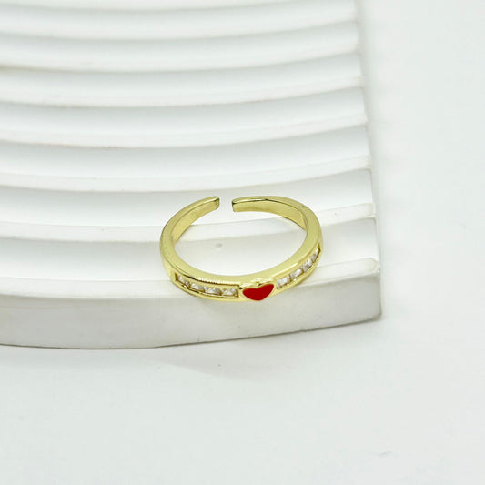 ANILLO CORAZON ROJO