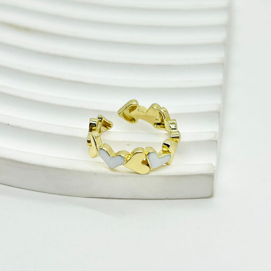 ANILLO CORAZONES BLANCOS
