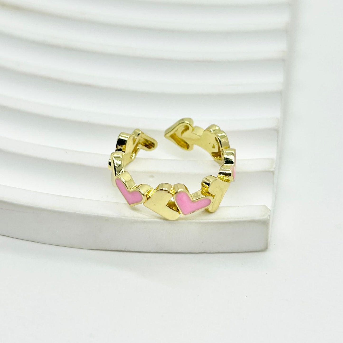ANILLO CORAZONES ROSADO