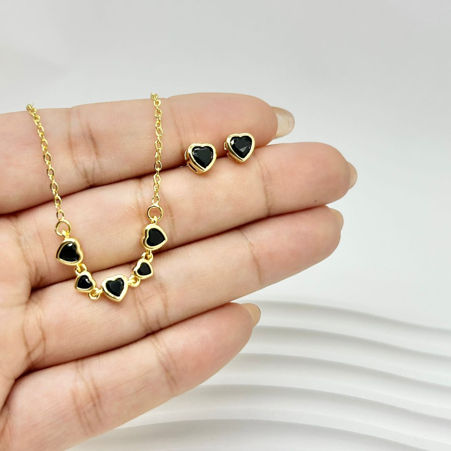 SET CORAZONES NEGROS