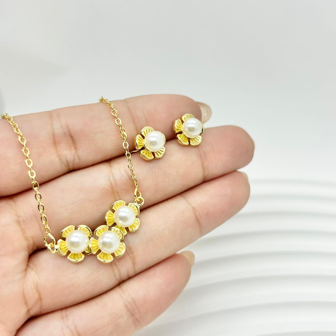 SET FLORES PERLAS