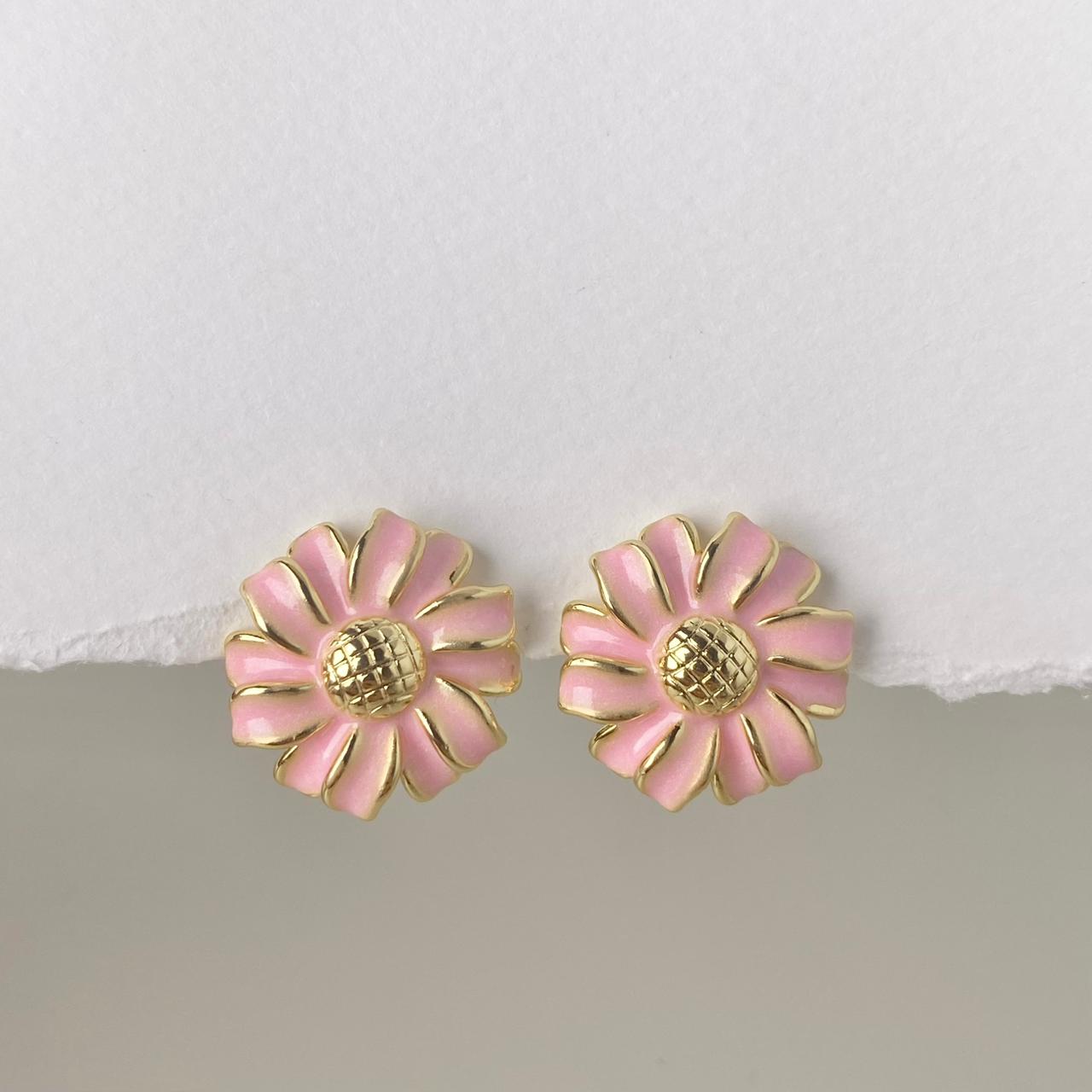 ARETE FLOR ROSADA