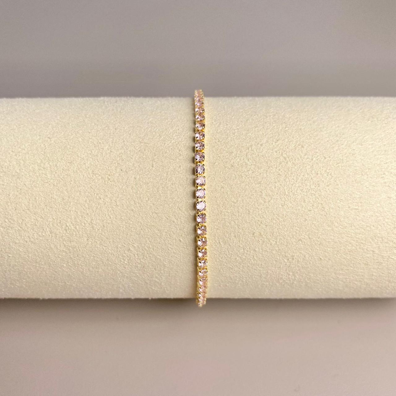 PULSERA DELGADA CON CIRCON ROSA