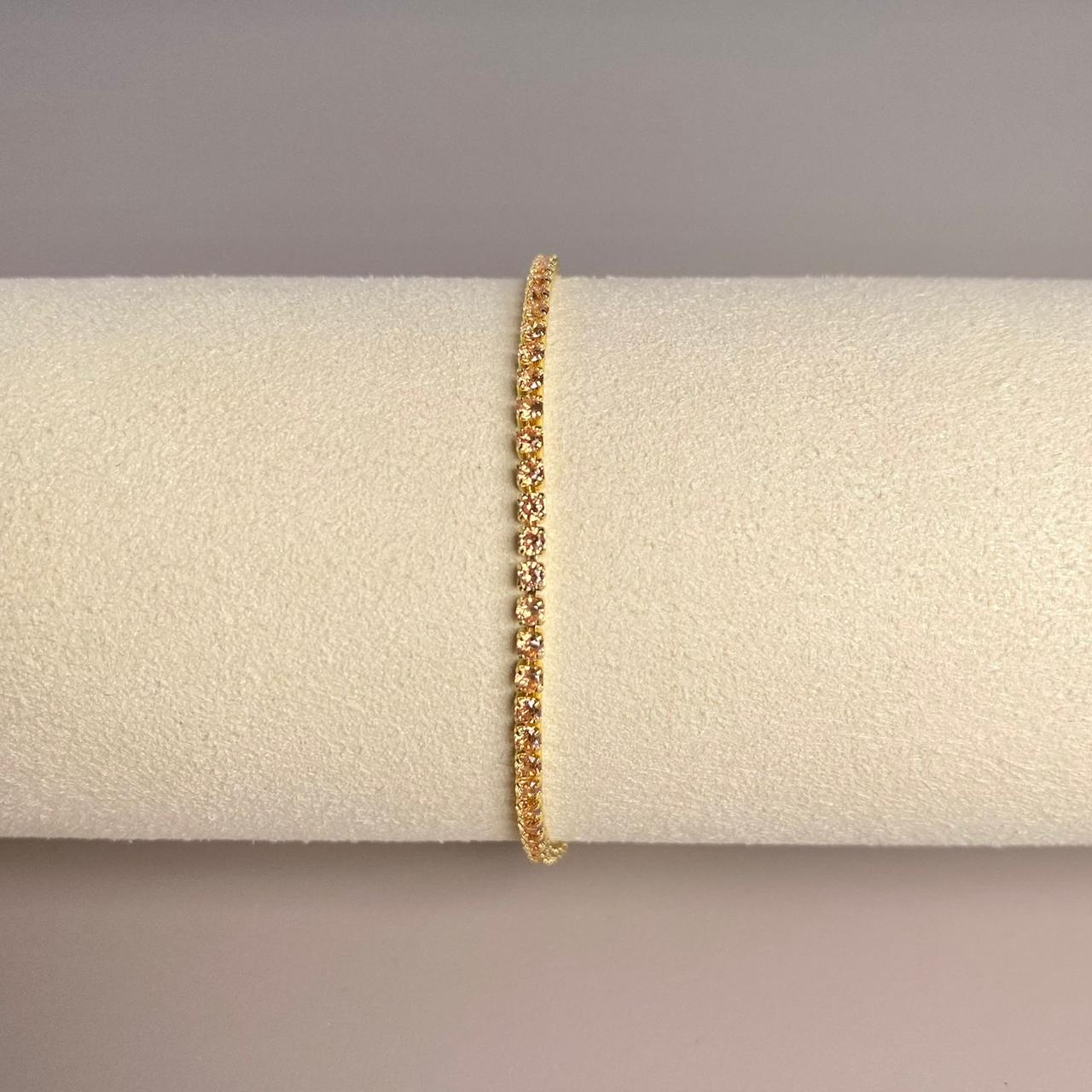 PULSERA DELGADA CON CIRCON DORADO