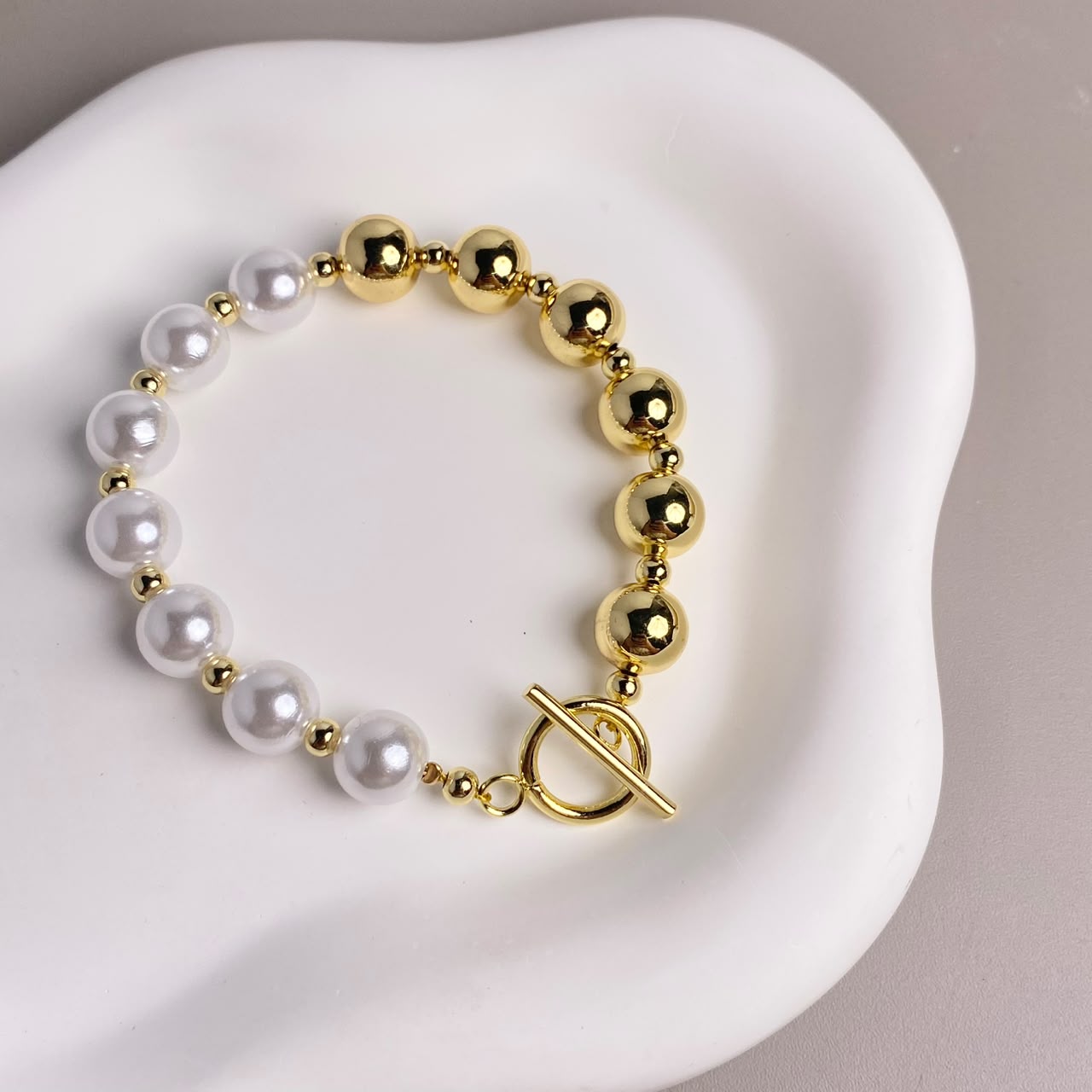 PULSERA PERLA Y BALIN