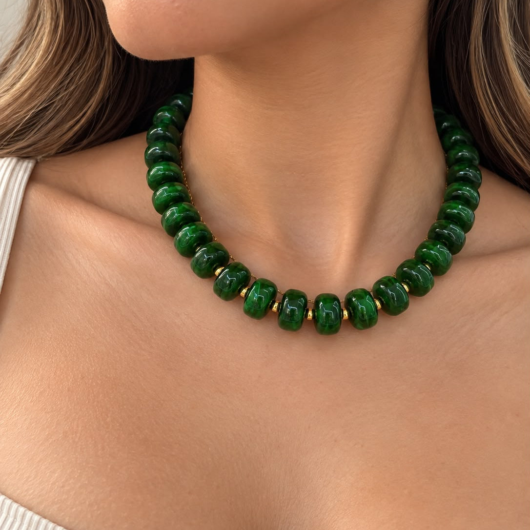 COLLAR OVALO VERDE
