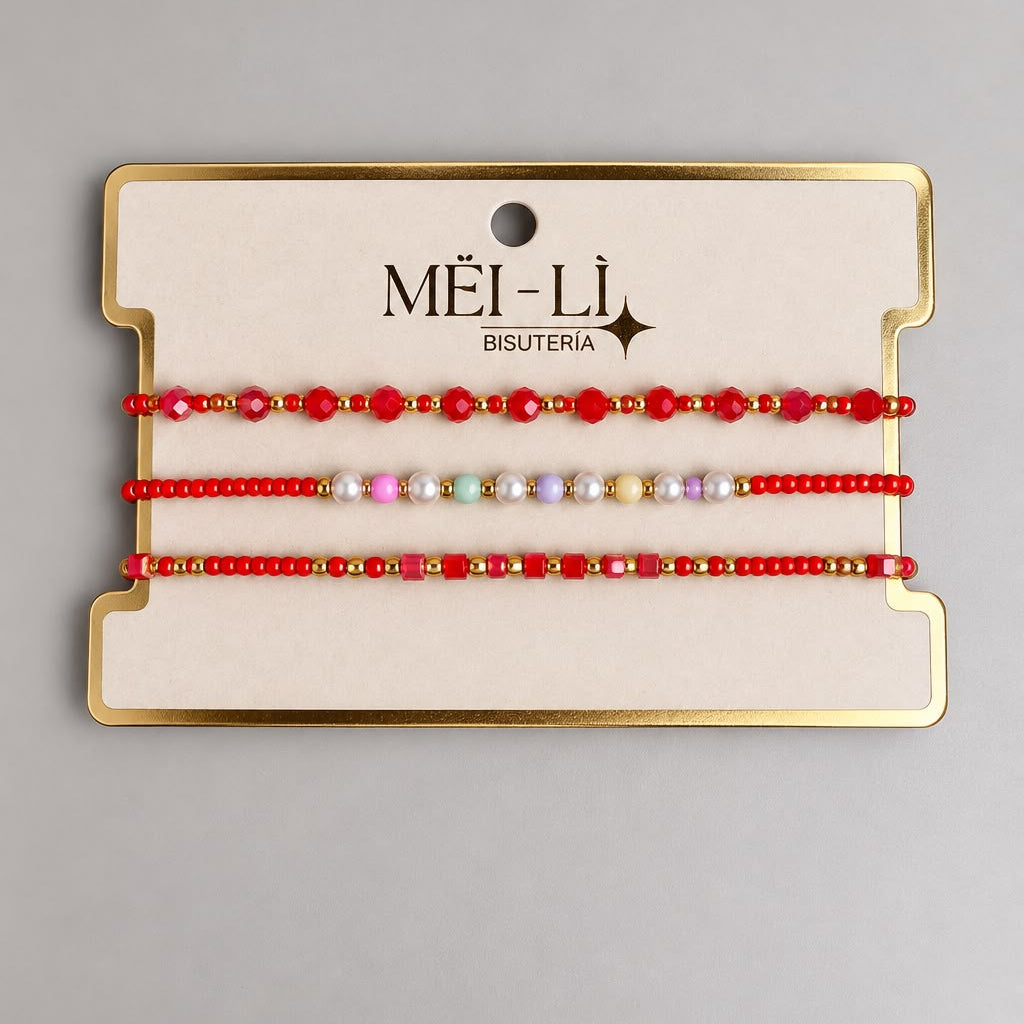SET PULSERA ROJO
