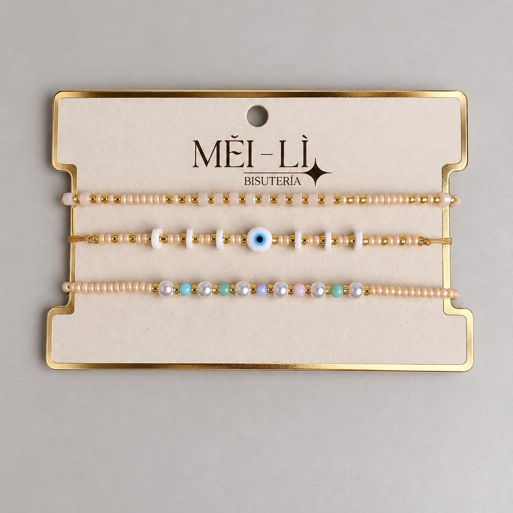 SET PULSERA BEIGE