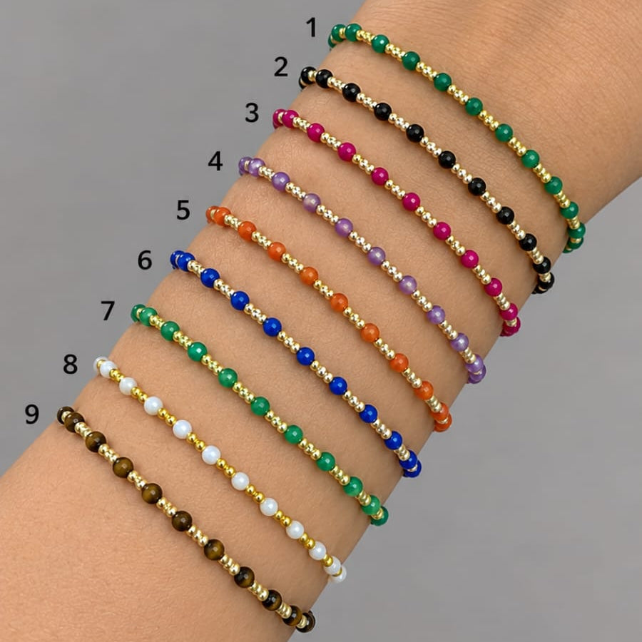 PULSERA PIEDRA NATURAL (ESCOGE TU COLOR)