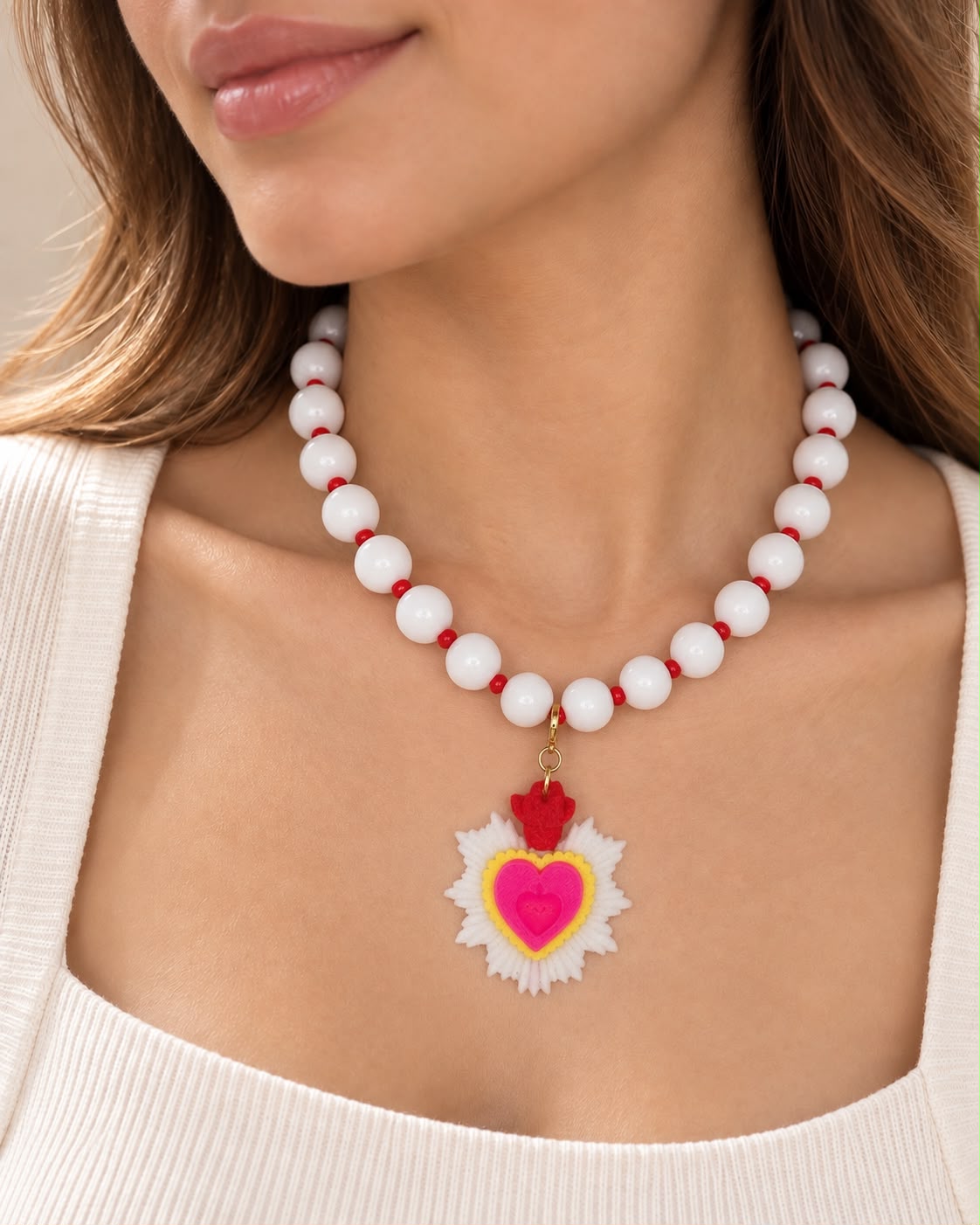 COLLAR ABACO BLANCO