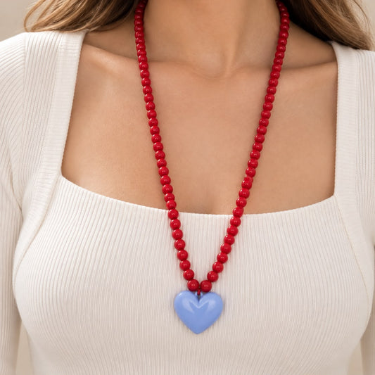 COLLAR ACABO LARGO ROJO