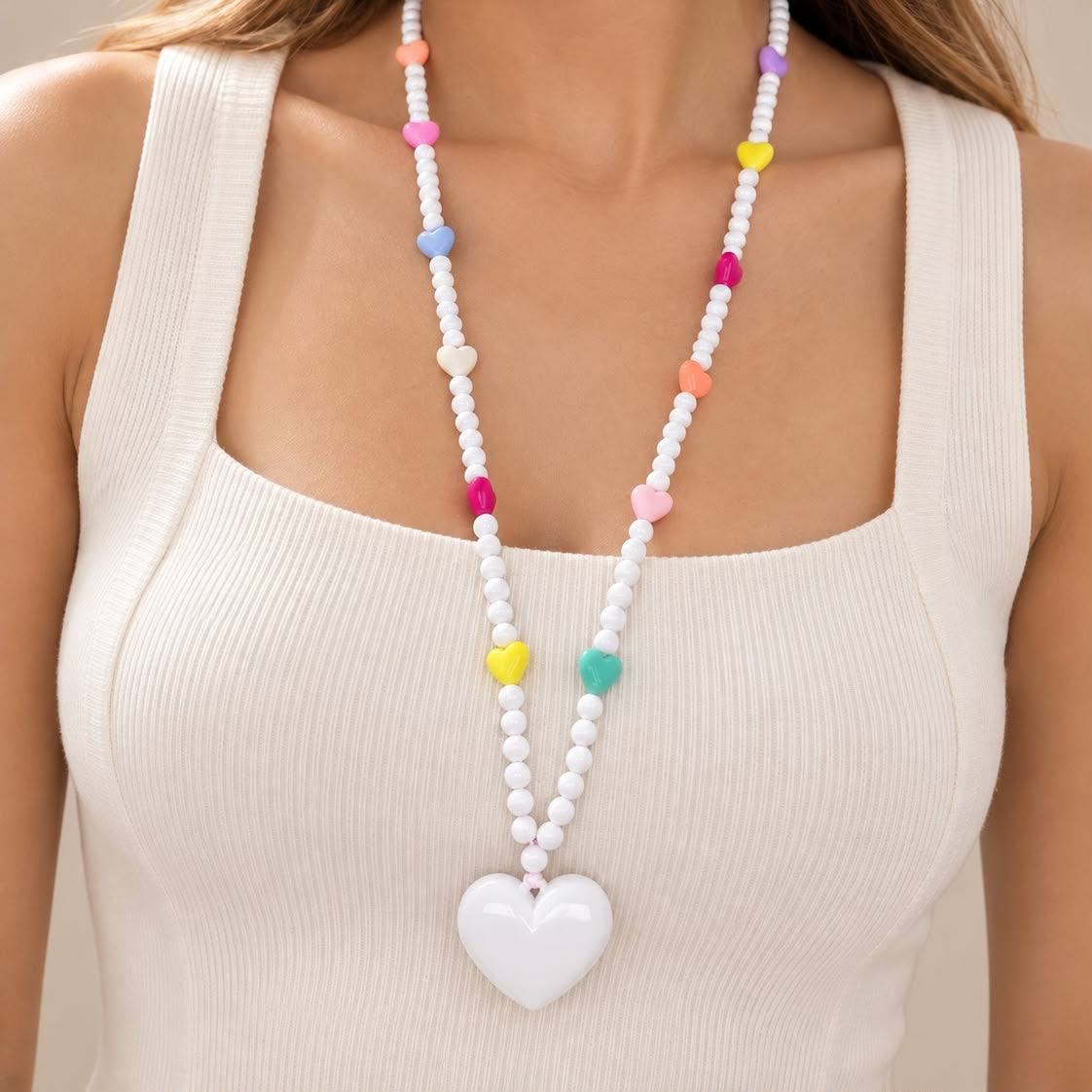 COLLAR ACABO LARGO BLANCO