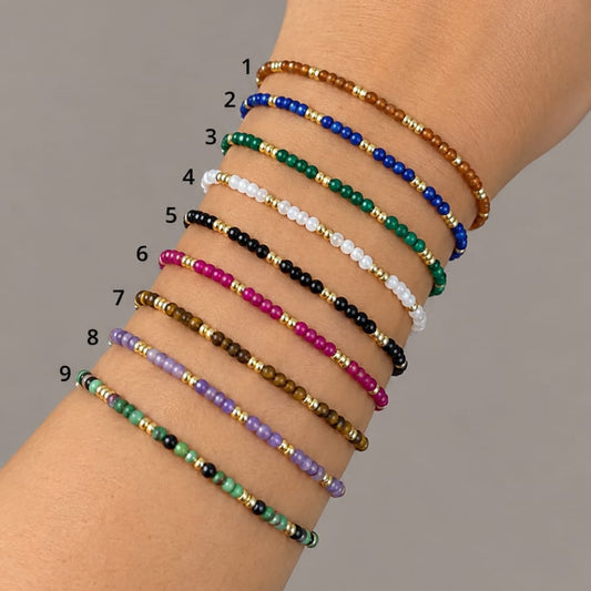 PULSERA PIEDRA NATURAL (ESCOGE TU COLOR)
