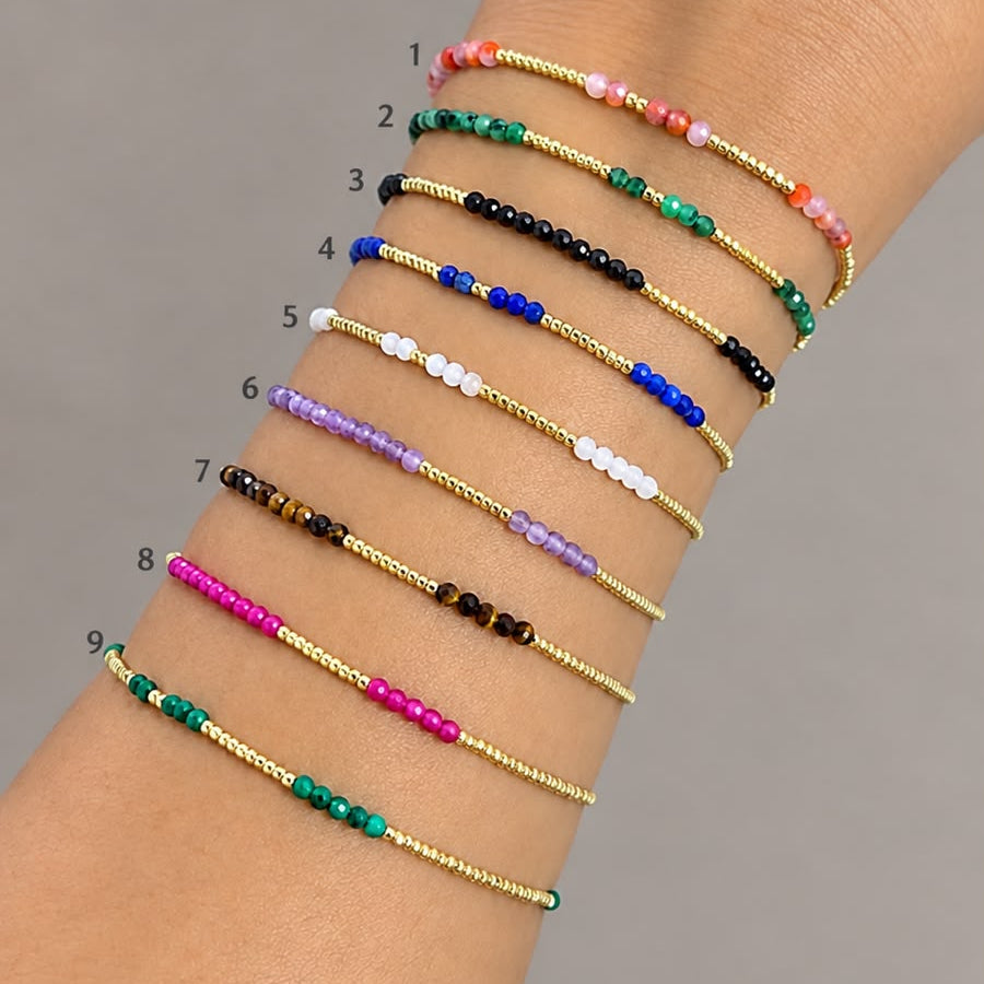 PULSERA PIEDRA NATURAL (ESCOGE TU COLOR)