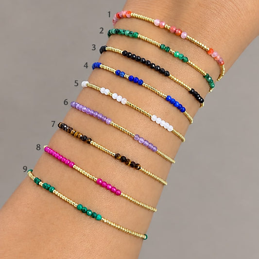 PULSERA PIEDRA NATURAL (ESCOGE TU COLOR)