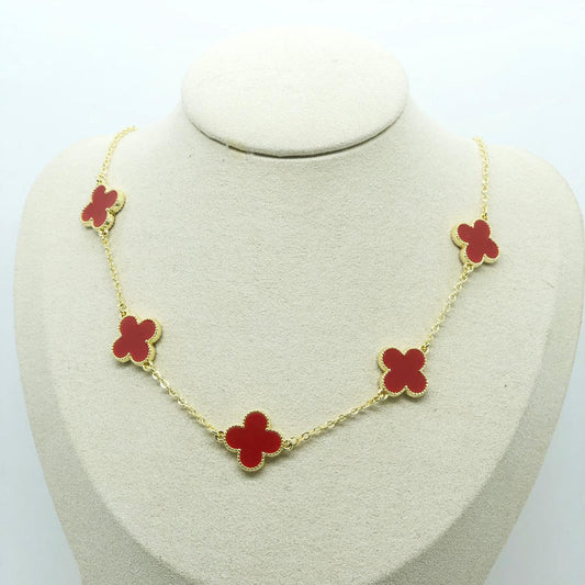 COLLAR TREBOL ROJO
