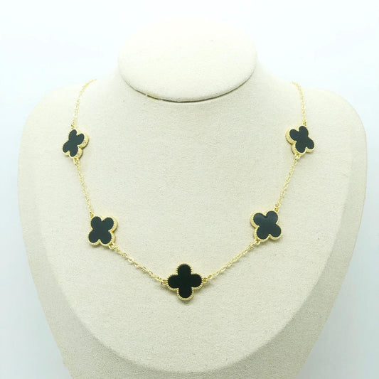COLLAR DE TREBOL NEGRO