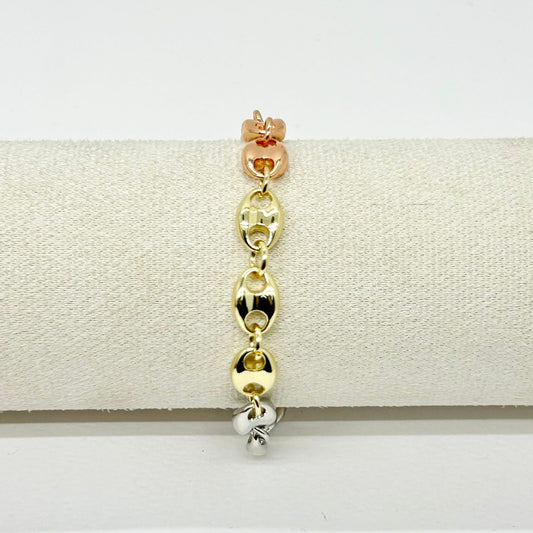 PULSERA GRUESO TRES OROS