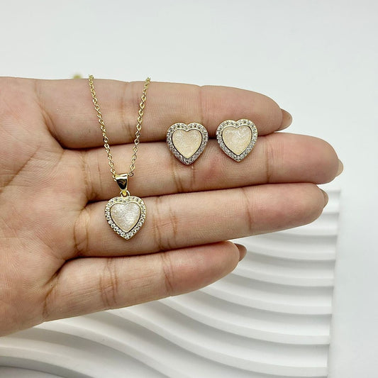 SET COMPLETO DE CORAZÓN ROSA