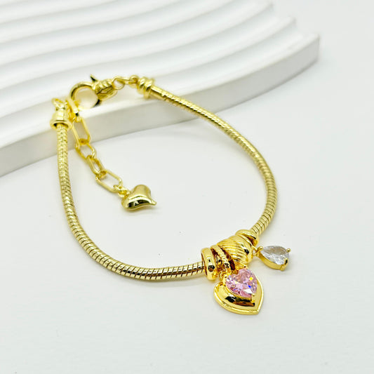 PULSERA DOBLE DIJE CORAZON