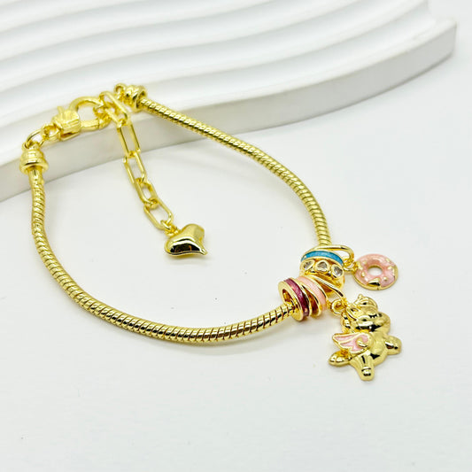 PULSERA DOBLE DIJE UNICORNIO