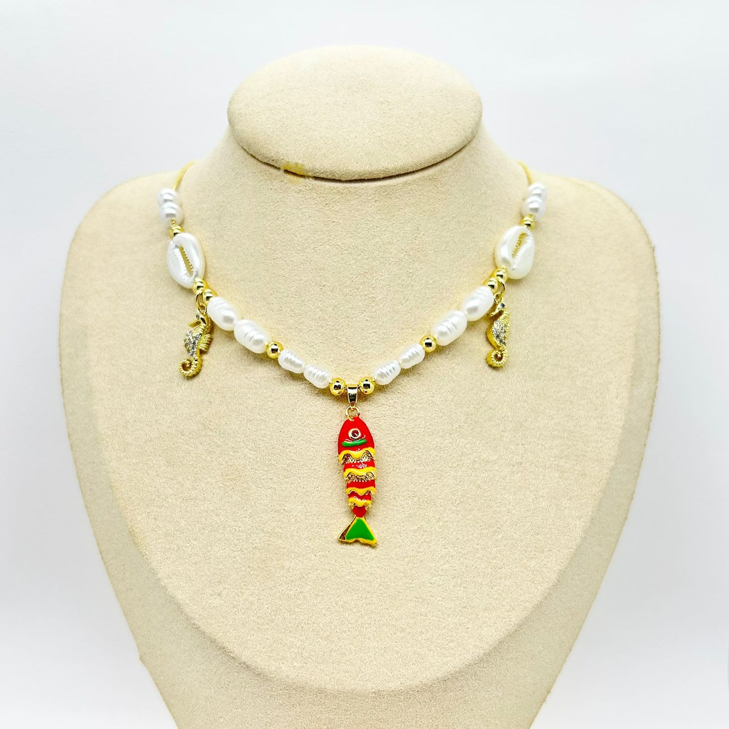 COLLAR MAR PEZ ROJO