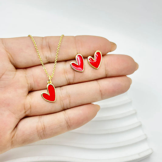 SET DE CORAZON ROJO