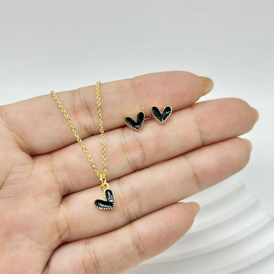 SET DE CORAZON PEQUEÑO NEGRO