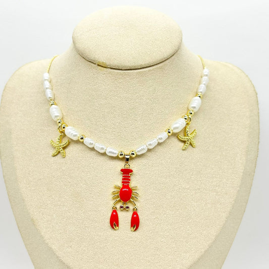 Collar perla langosta