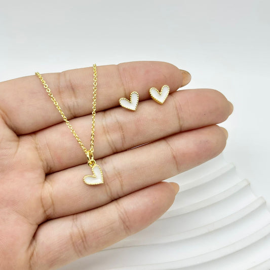 SET DE CORAZON PEQUEÑO BLANCO