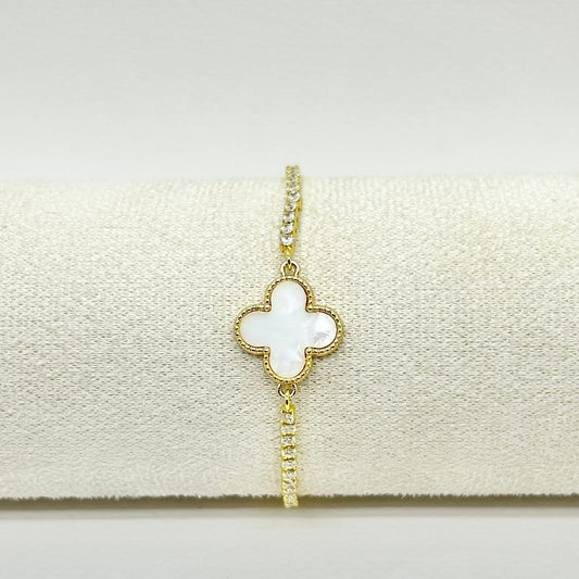 PULSERA TREBOL BLANCO CIRCON