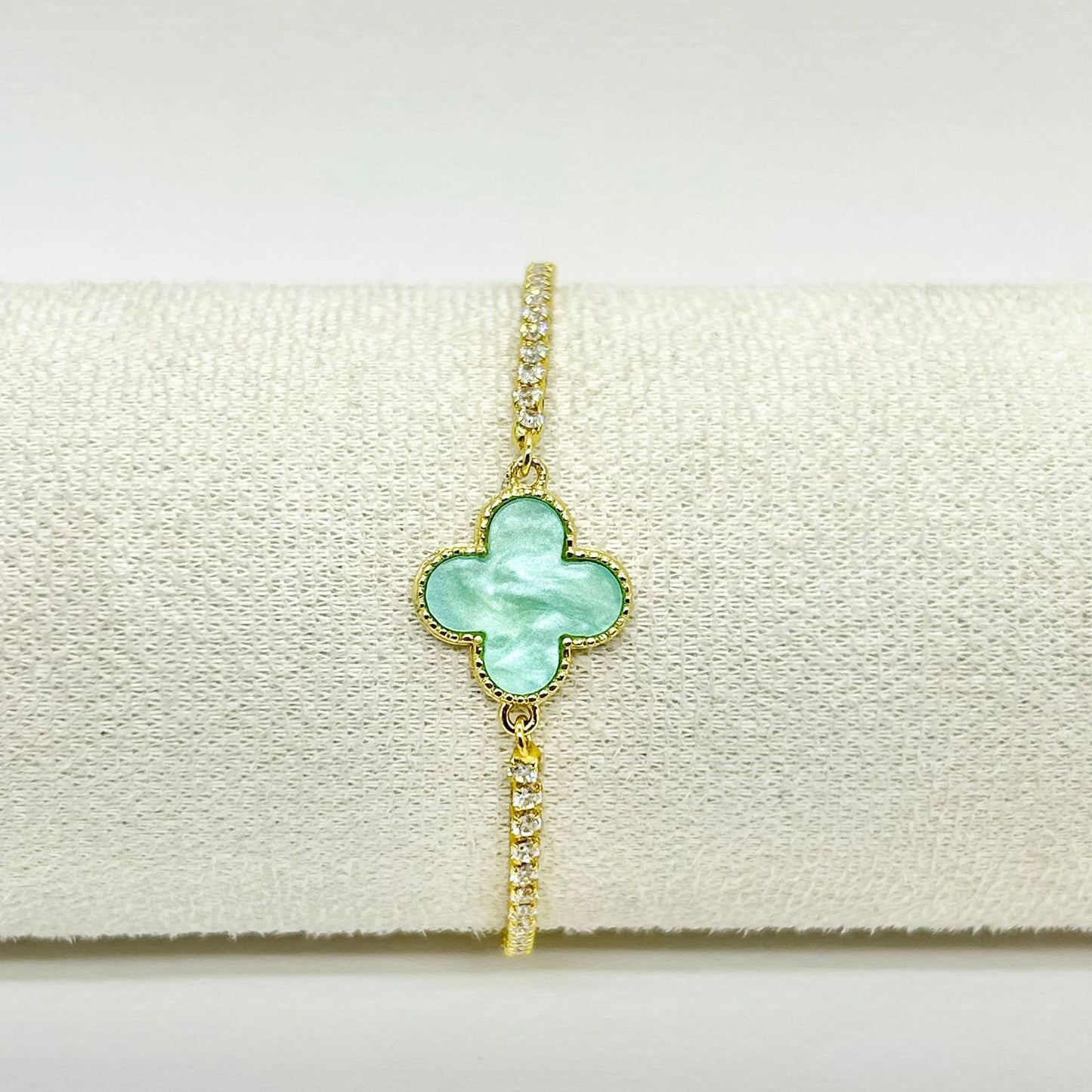 PULSERA TREBOL VERDE MENTA