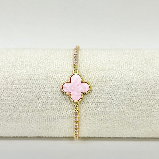 PULSERA TREBOL ROSADO