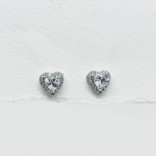 TOPO CORAZON PLATEADO CIRCON BLANCO