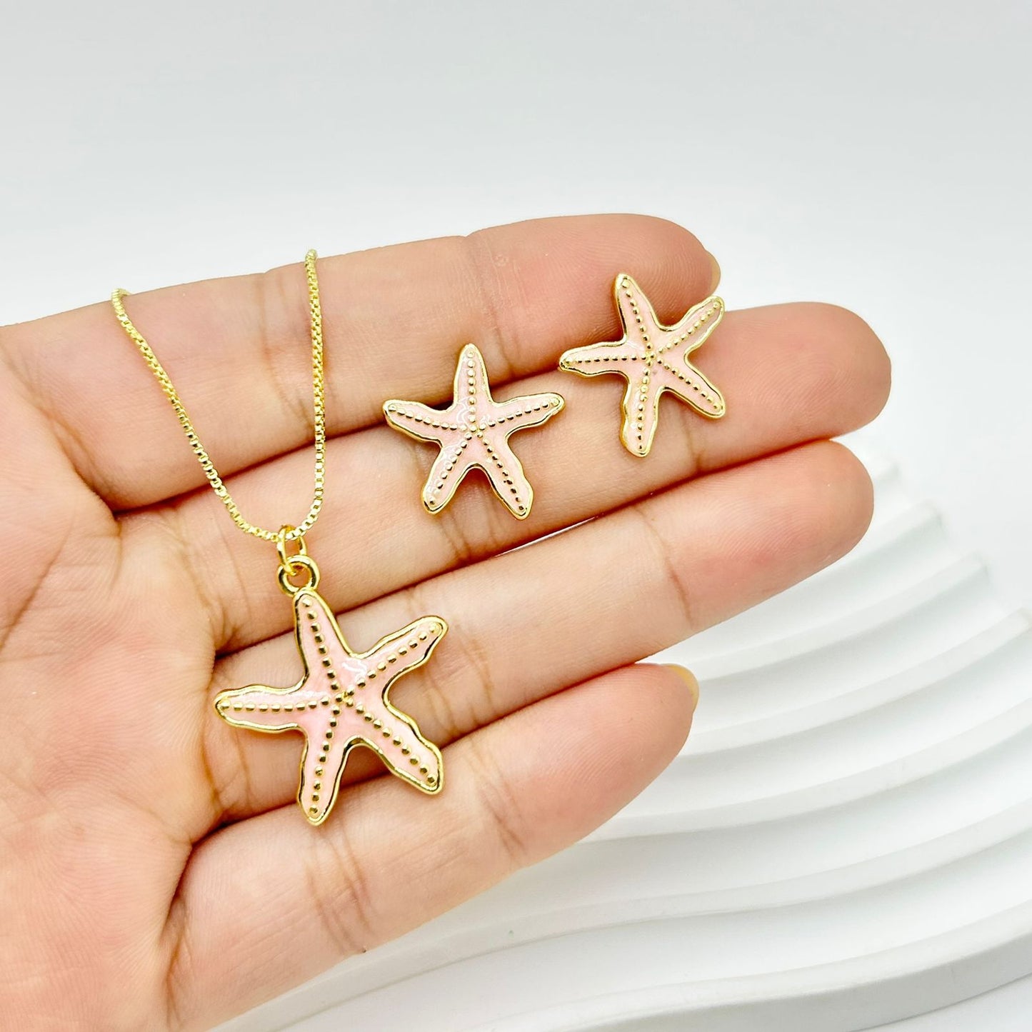 SET ESTRELLA DE MAR RESINA ROSADO