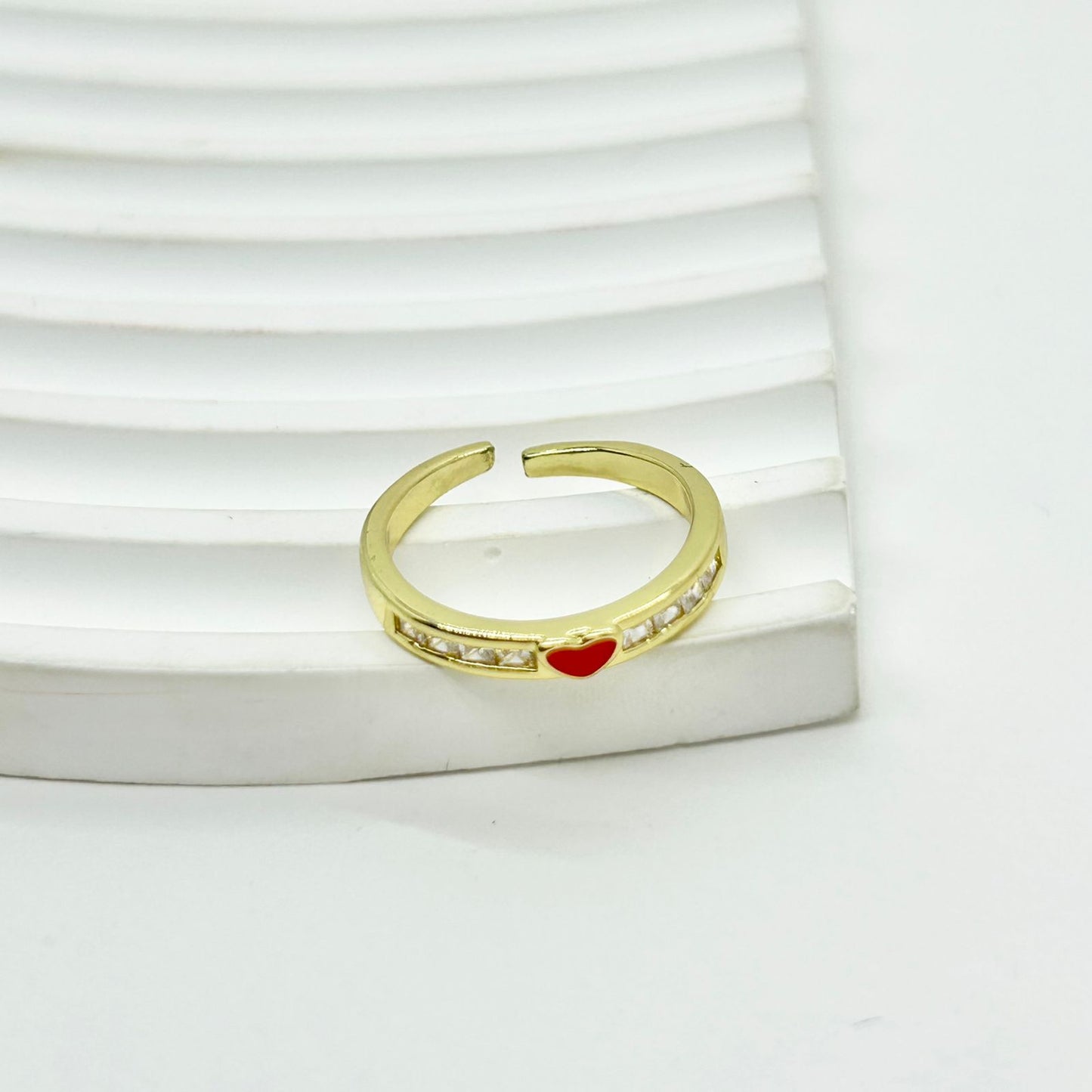 ANILLO CORAZON ROJO