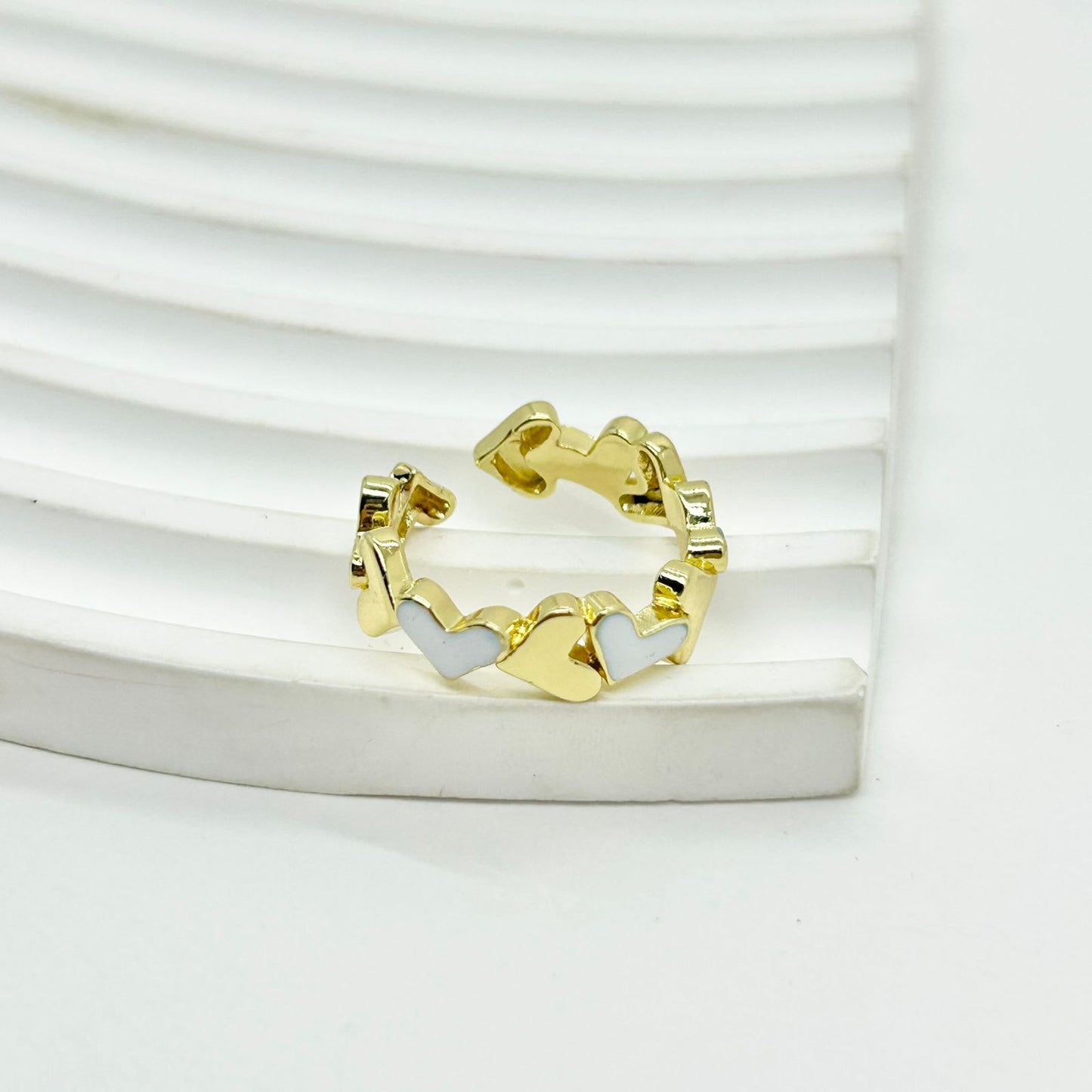 ANILLO CORAZONES BLANCOS